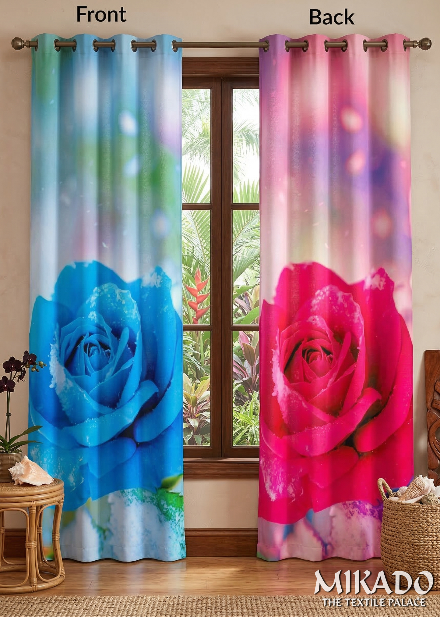 Twin Roses 💖 Reversible Blackout Panel