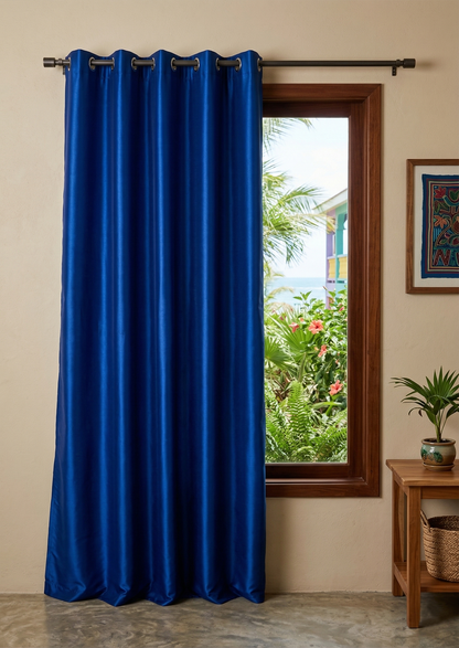 Vanessa Grommet Hole Faux Silk Curtain Panel