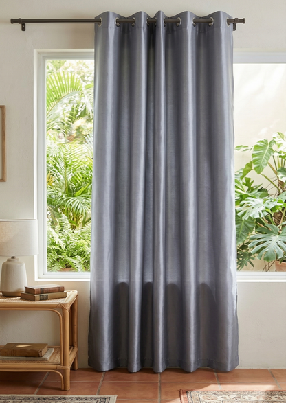 Vanessa Grommet Hole Faux Silk Curtain Panel