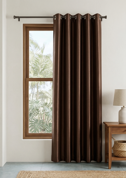 Vanessa Grommet Hole Faux Silk Curtain Panel