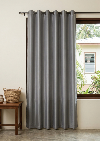Vanessa Grommet Hole Faux Silk Curtain Panel