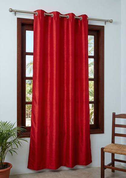 Vanessa Grommet Hole Faux Silk Curtain Panel