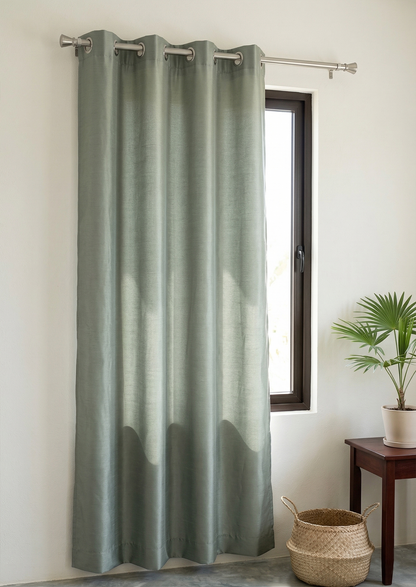 Vanessa Grommet Hole Faux Silk Curtain Panel