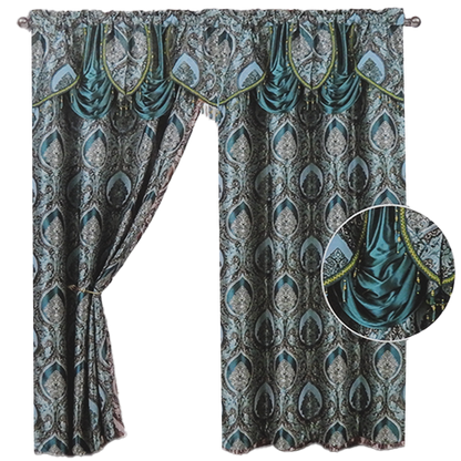 Vianna Jacquard Window Panel, Attached Valance