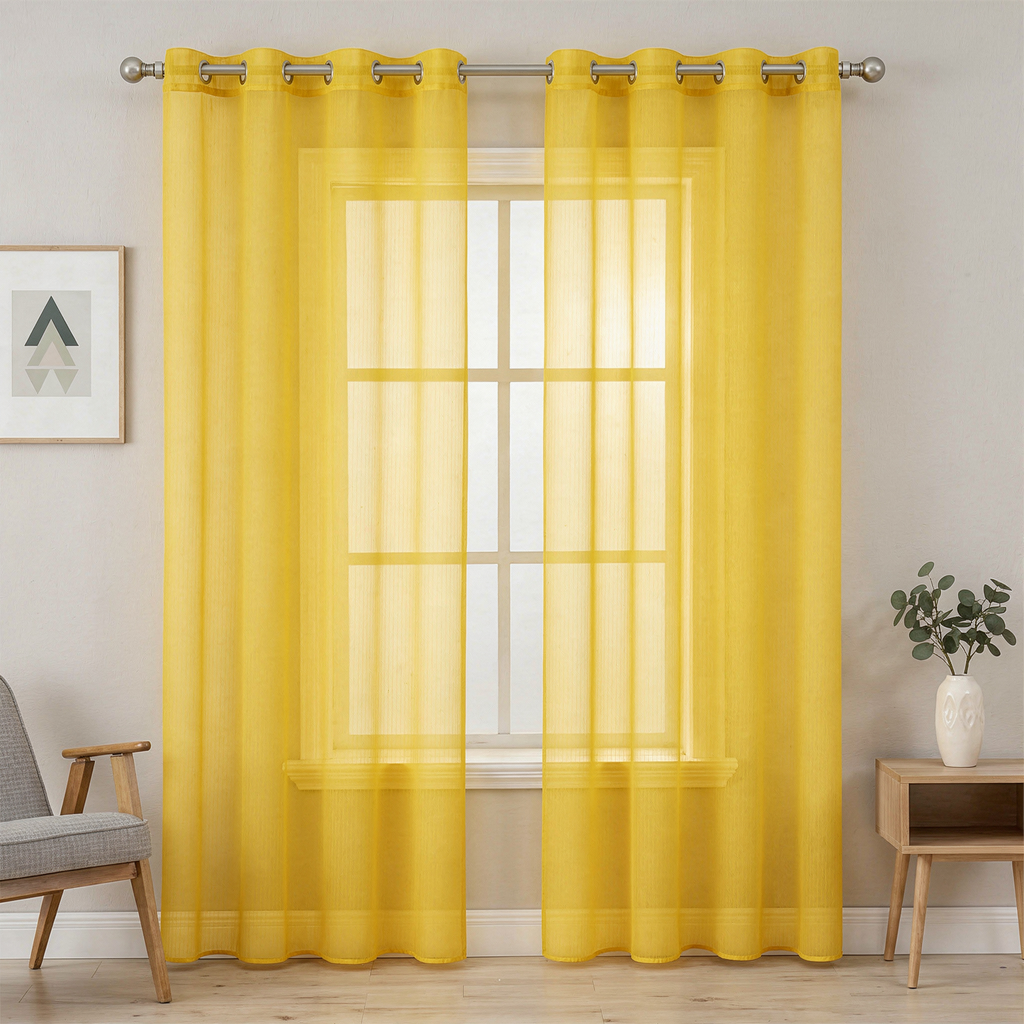 Mario Sheer Curtain Panel | Grommet Holes