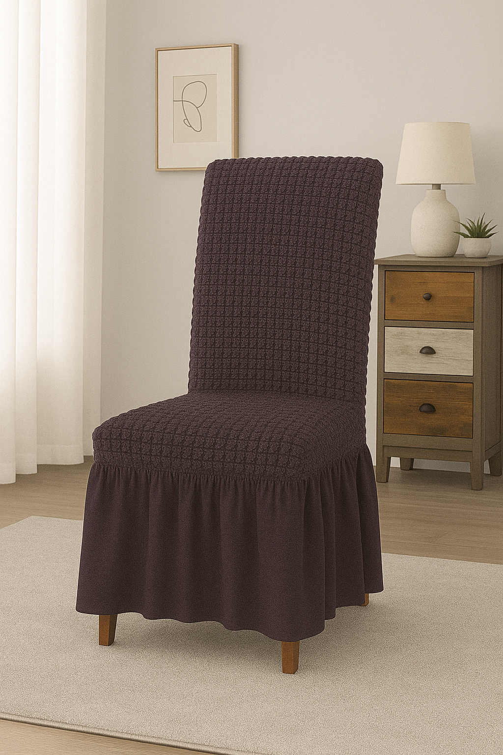 Bubble Stretch Chair Cover w/ Ruffles