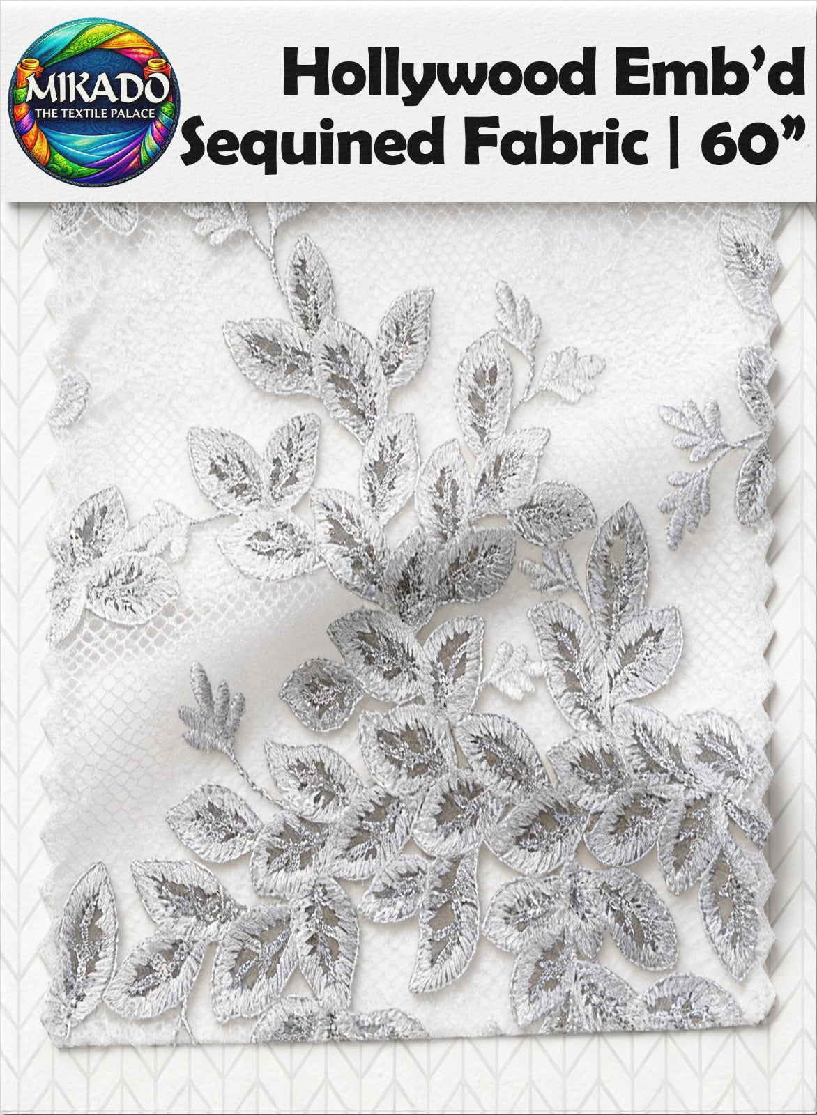 Hollywood Embroidered Sequined Fabric | Regal Laurel