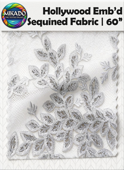 Hollywood Embroidered Sequined Fabric | Regal Laurel