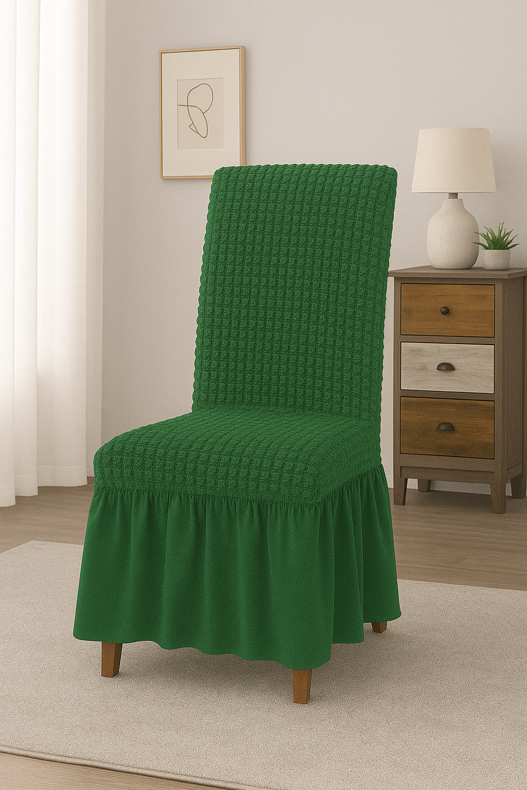 Bubble Stretch Chair Cover w/ Ruffles