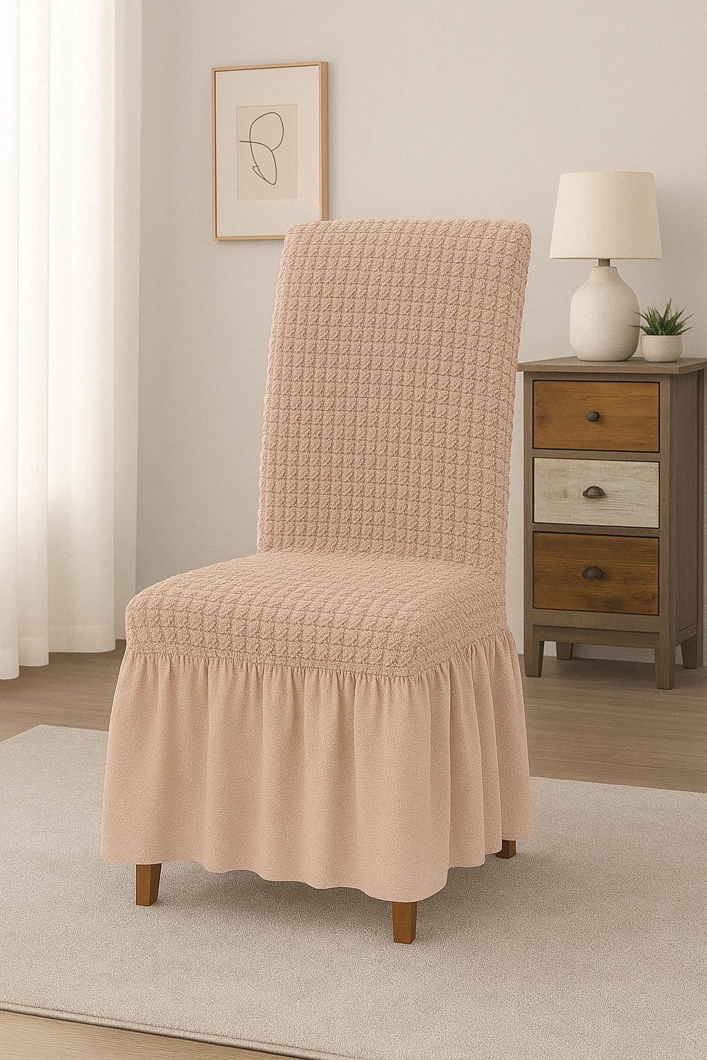 Bubble Stretch Chair Cover w/ Ruffles