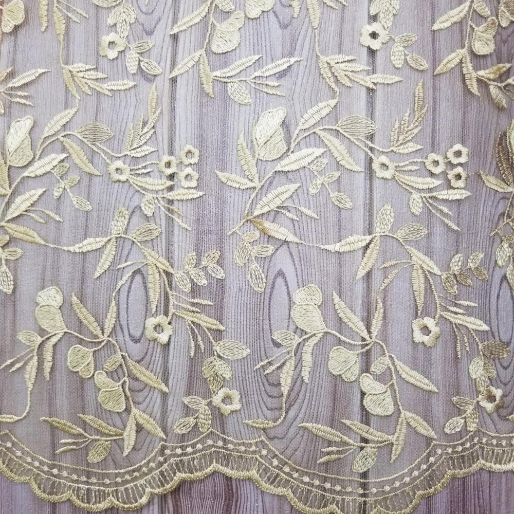 Floral Embroidered Mesh Lace | French Corded & Guipure Flowers