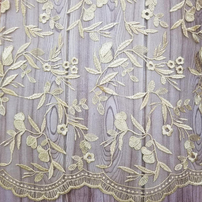 Floral Embroidered Mesh Lace | French Corded & Guipure Flowers