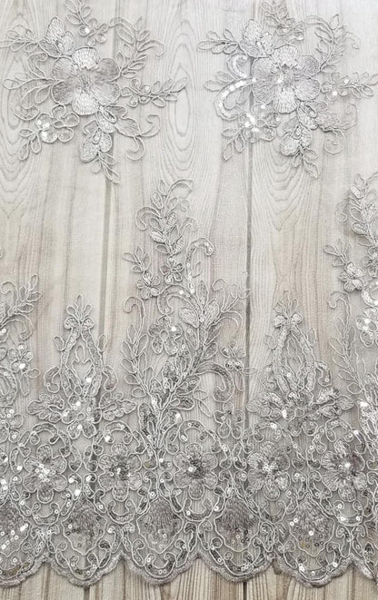 Floral Embroidered Mesh Lace | French Corded & Guipure Flowers