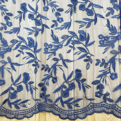 Floral Embroidered Mesh Lace | French Corded & Guipure Flowers