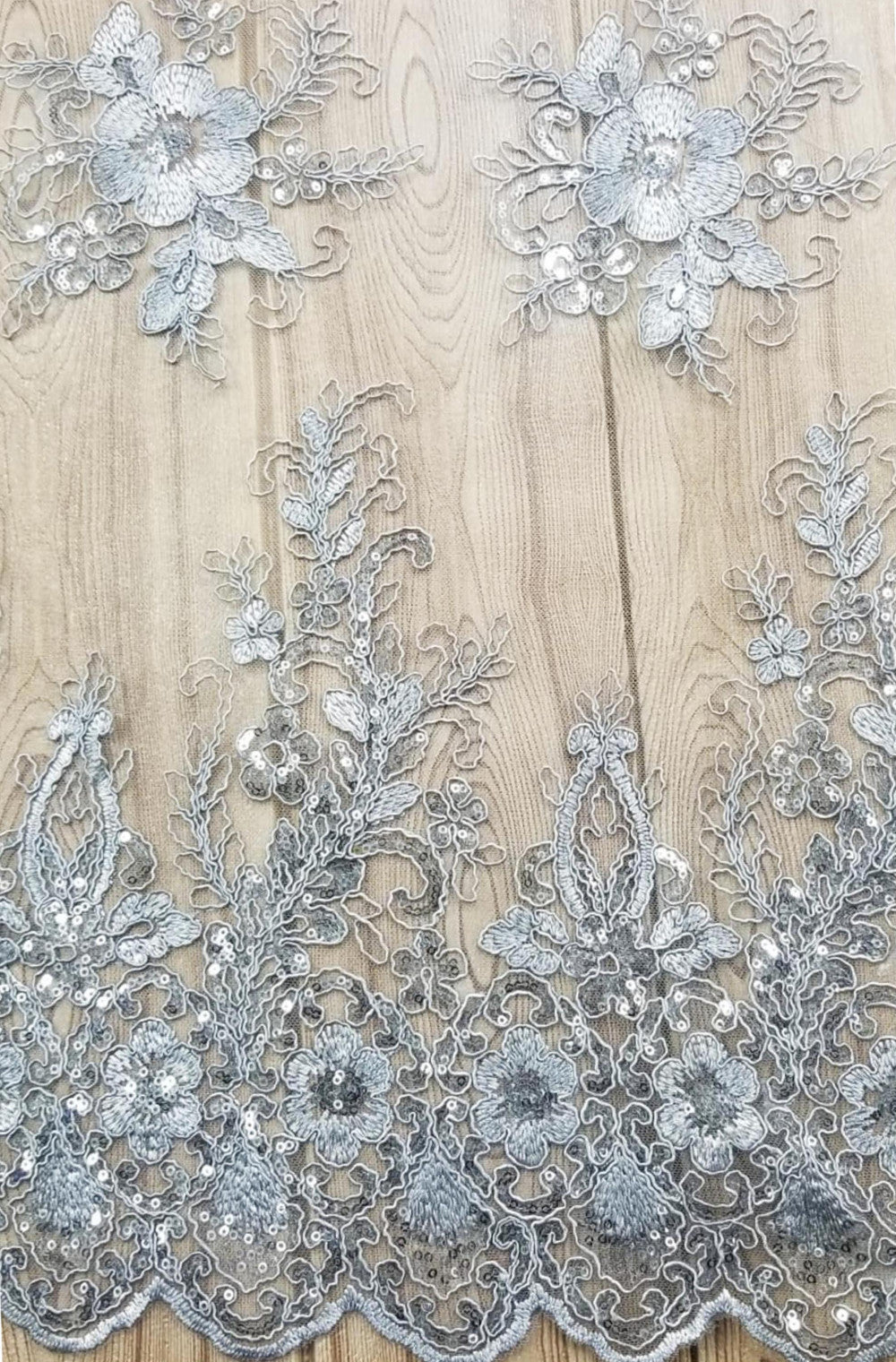 Floral Embroidered Mesh Lace | French Corded & Guipure Flowers
