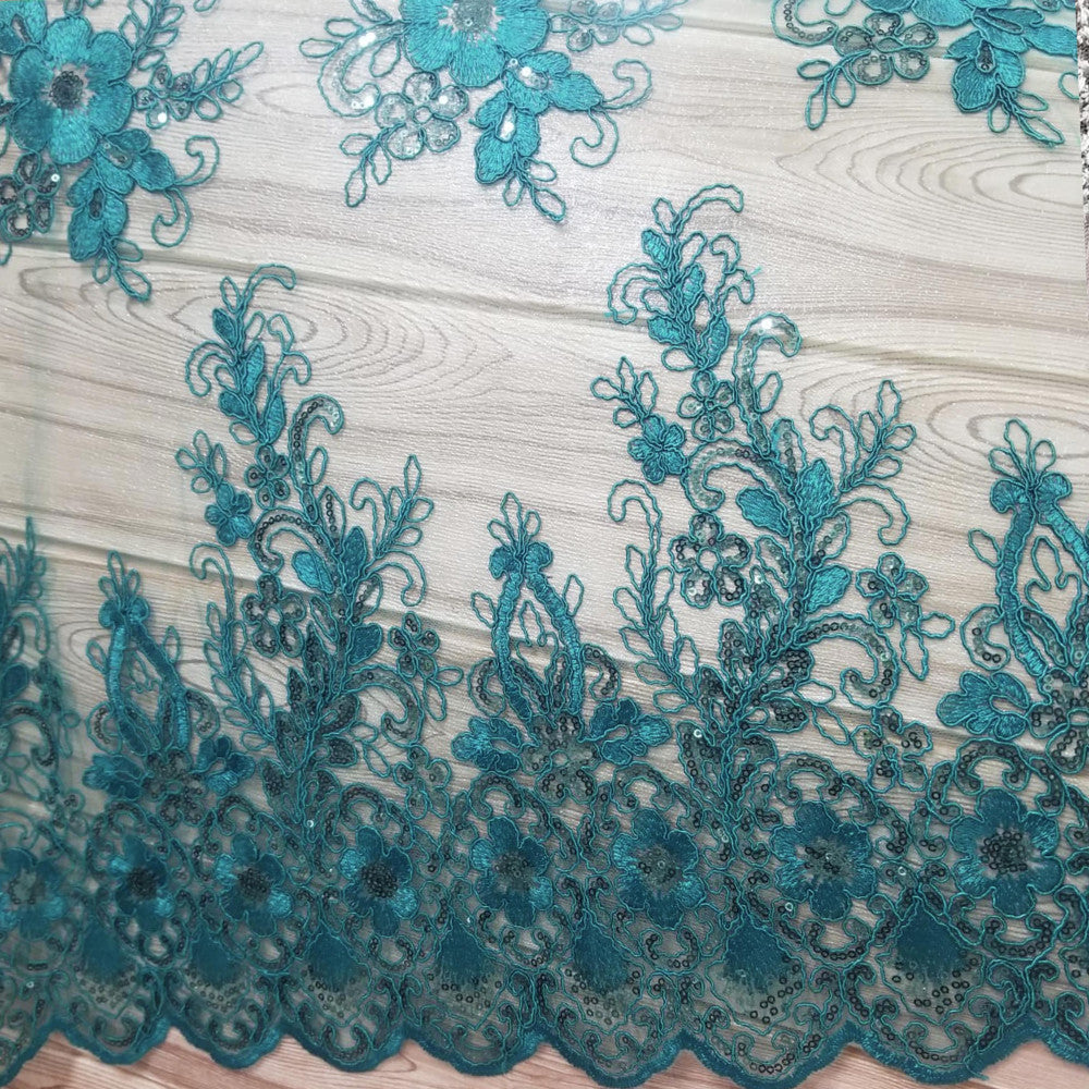 Floral Embroidered Mesh Lace | French Corded & Guipure Flowers