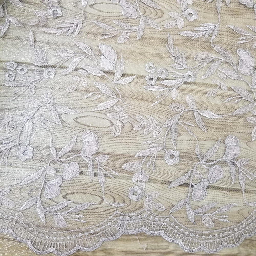 Floral Embroidered Mesh Lace | French Corded & Guipure Flowers