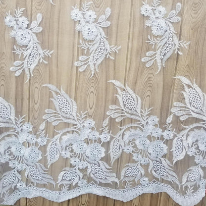 Floral Embroidered Mesh Lace | French Corded & Guipure Flowers